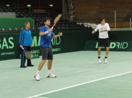 In Allenamento Davis, Potito Starace e Simone Bolelli