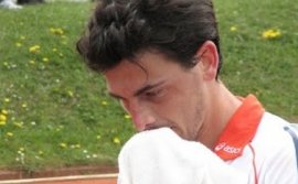Marco Crugnola lotta alla pari con Kevin Anderson