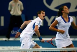 Andy Murray e Laura Robson in azione alla Hopman Cup