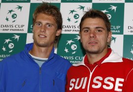Seppi e Wawrinka prima dell'incontro