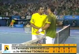 Stretta di mano tra Fernando Verdasco e Tsonga
